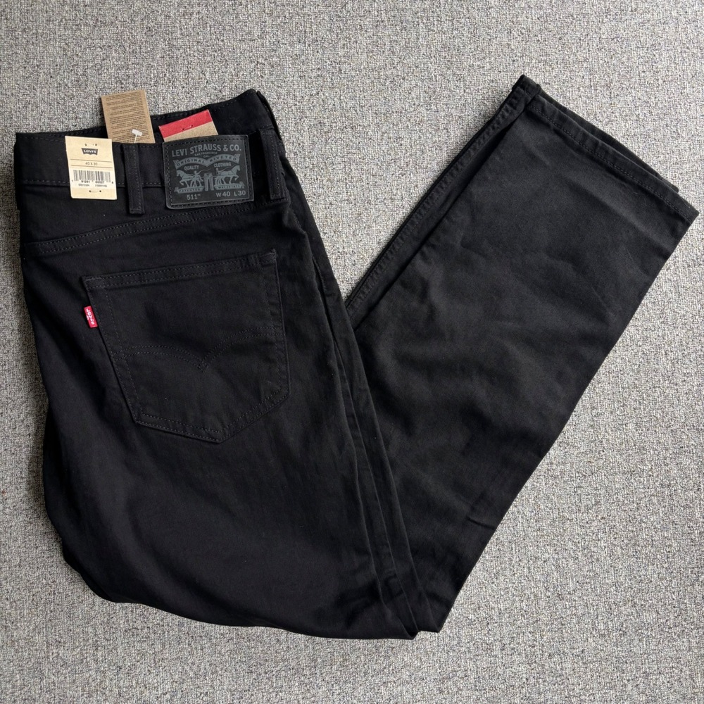 Levi's Jeans Mens 40x30 511 Slim Black Stretch Denim 04511-2694 NWT